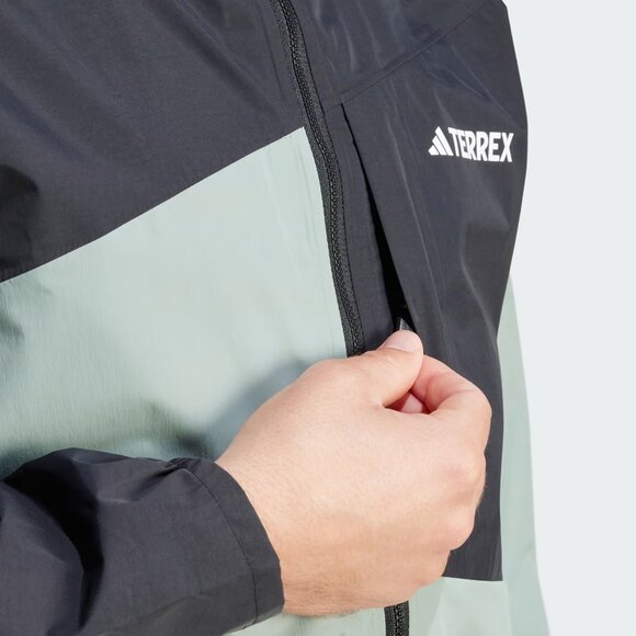 NWT Adidas TERREX Xperior Hybrid RAIN.RDY Rain Jacket S small silver green black - Picture 3 of 12